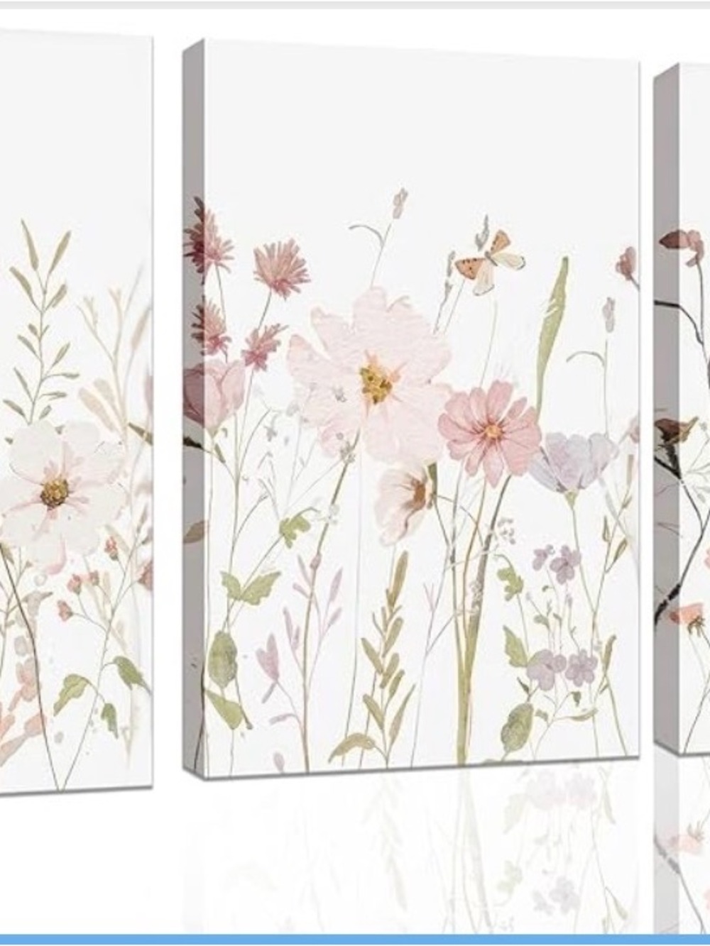 3Pcs Watercolor Wildflower Wall Art